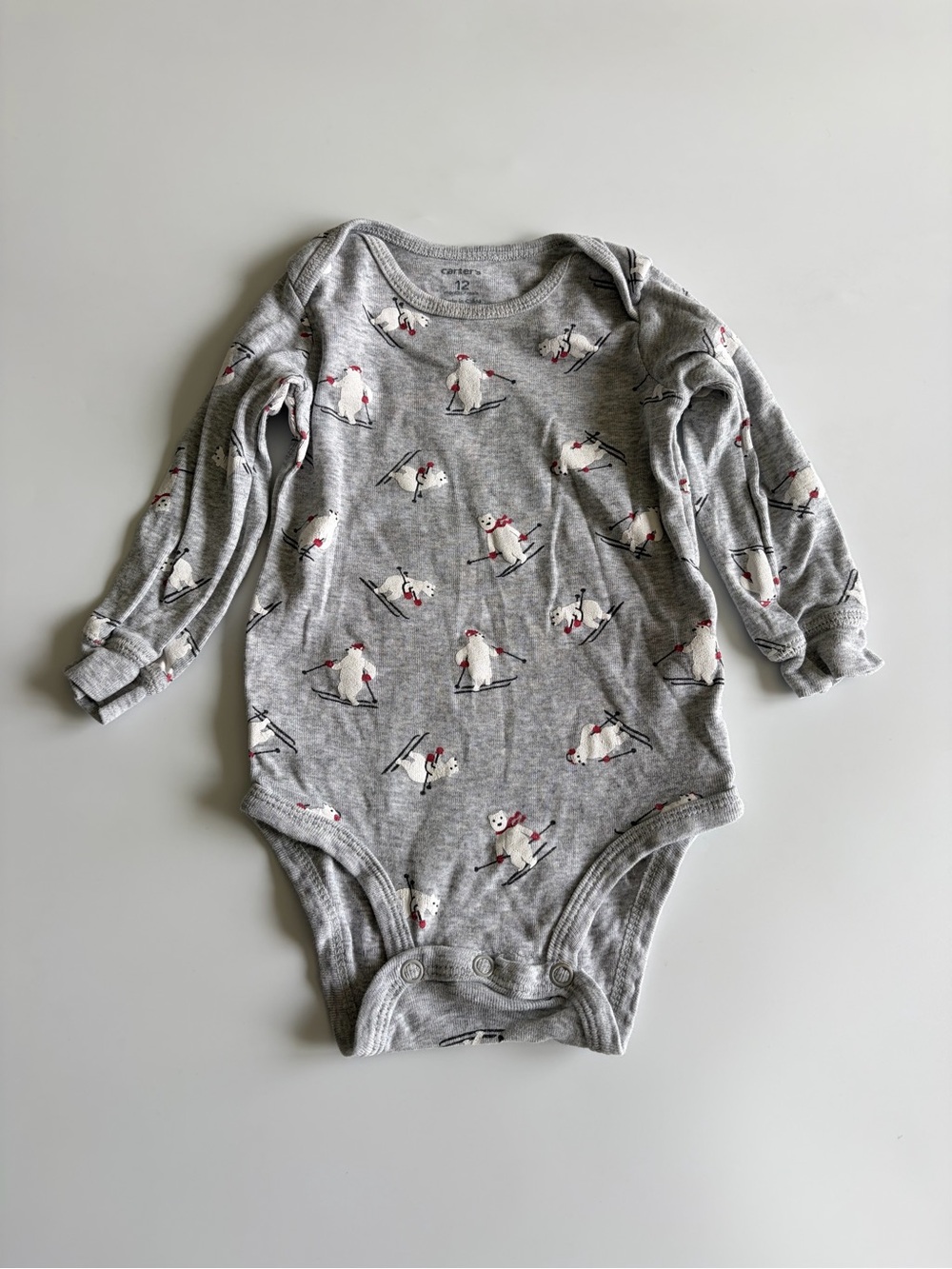 Bundle of Baby Boy Onesies Size 12-18 Months Long Sleeve Blue Gingham Gray Teal - Picture 7 of 16
